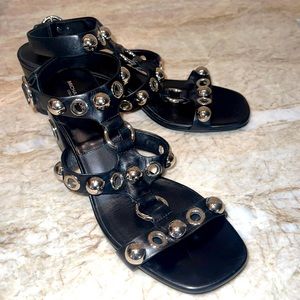 Micheal Kors Collection black leather sandals size 8.5